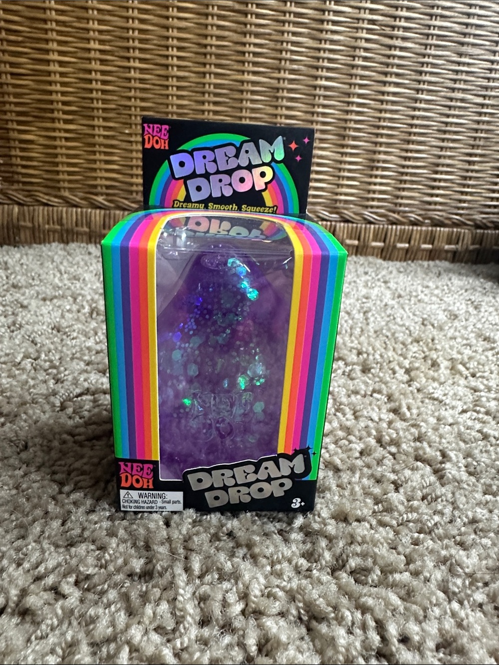 Dream Drop Purple Glitter Squeeze Toy